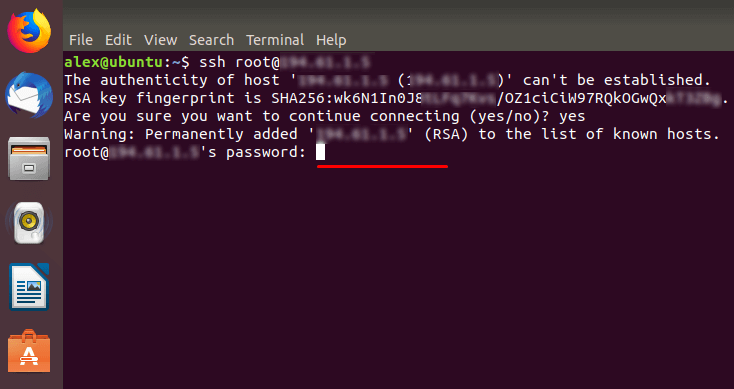 Подключение по SSH - Ubuntu