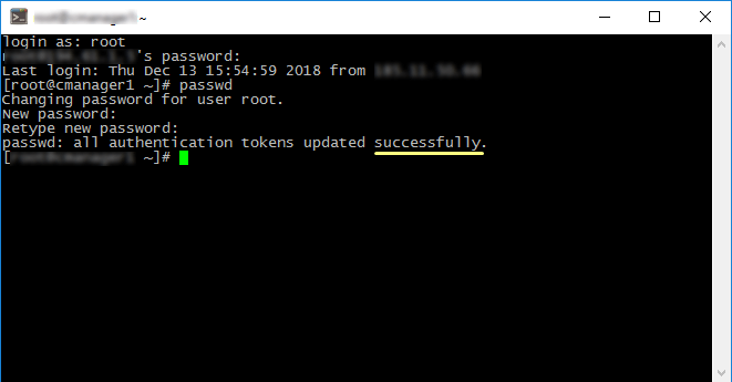 установка нового пароля в PuTTY Debian